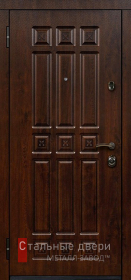 Стальная дверь Утепленная темная дверь с терморазрывом №56 с отделкой МДФ ПВХ